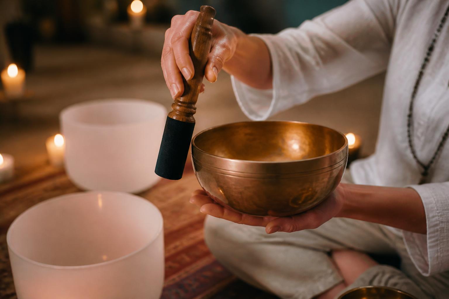 Sound healing with singing bowls
